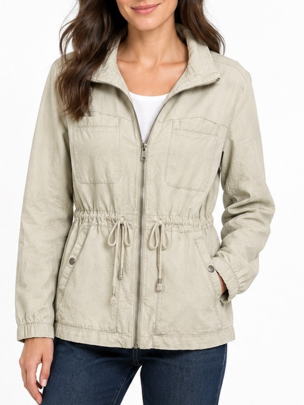 Women’s Old Navy women's full-zip utility and safari jacket linen blend. XL